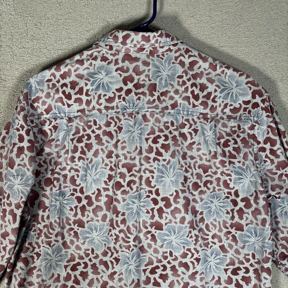 Tommy Bahama Jeans Shirt Men’s Size M Island Crafted Blue Red Floral Print L/S - Picture 14 of 14